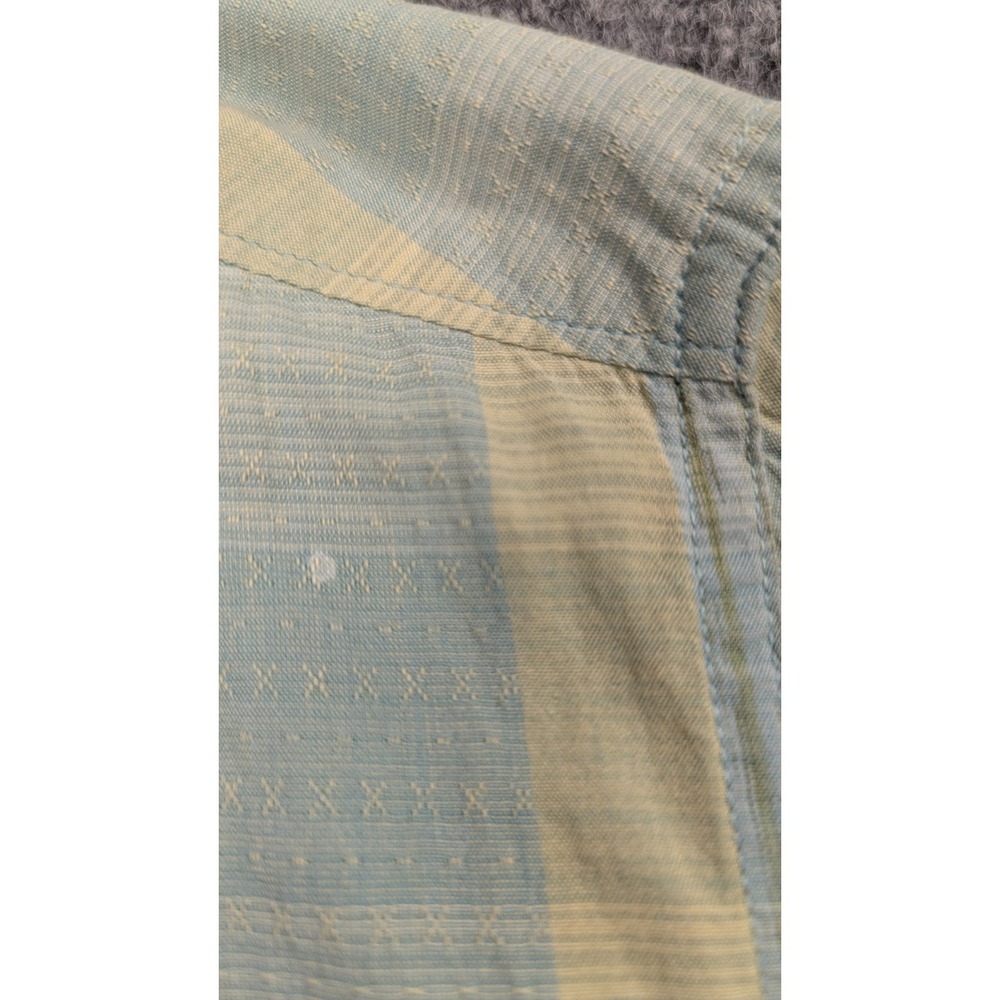 Woolrich Women's Green Striped Cotton Short Sleeve Button Front Shirt Medium - Picture 4 of 11